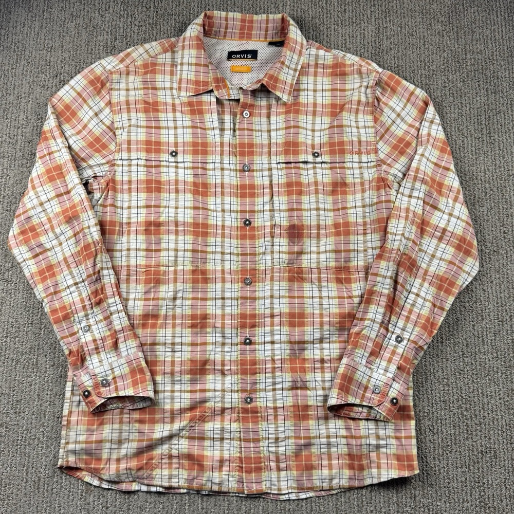 Orivs Mens M Active Fit Long Sleeved Open Air Caster Shirt Vented Fishing Plaid